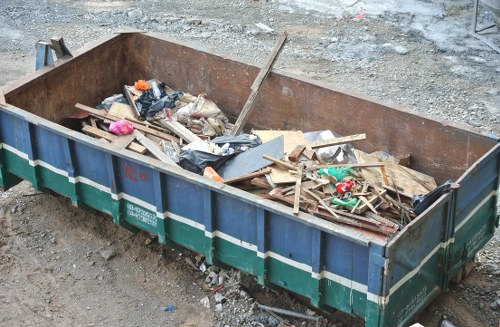 Commercial waste removal team outside a Balham High Road shop