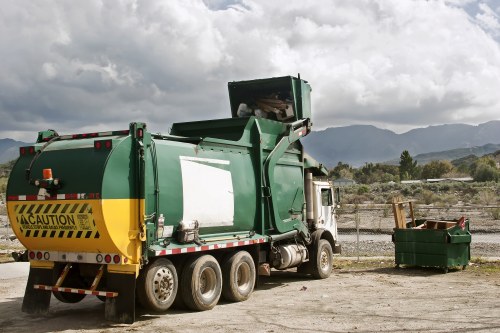 Sorting mixed recyclables at a transfer station near Balham